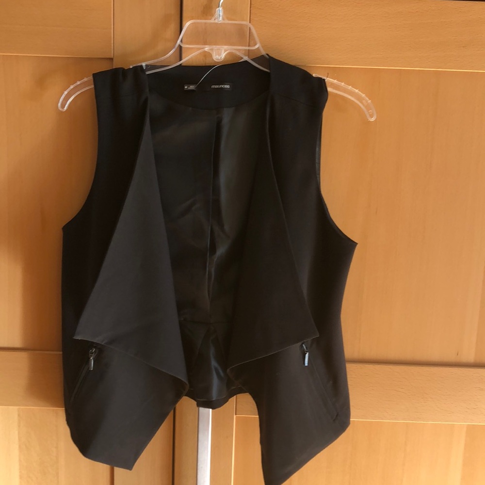 Maurices Black Drapy Vest - NWT